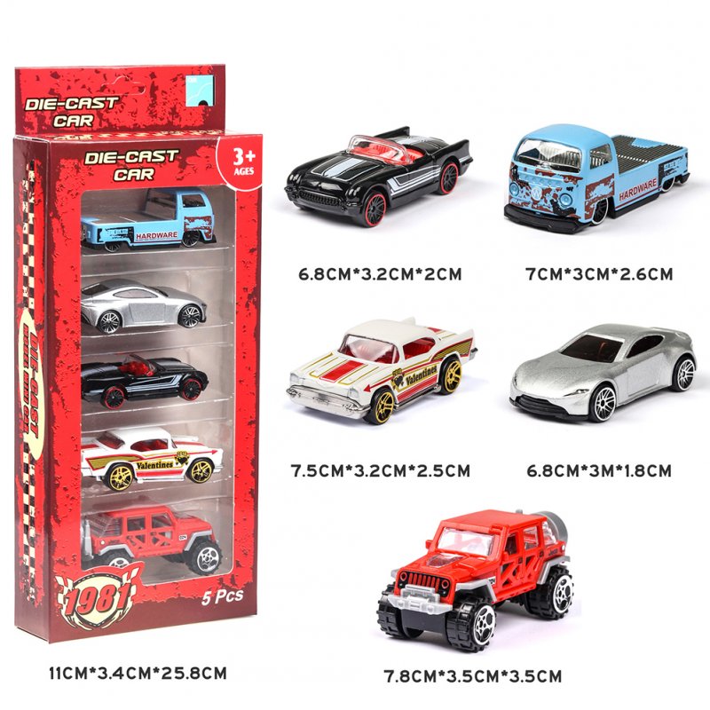 5PCS 1:64 Simulated Children Toy Multi-Style Taxiing Alloy Mini Car Model  C