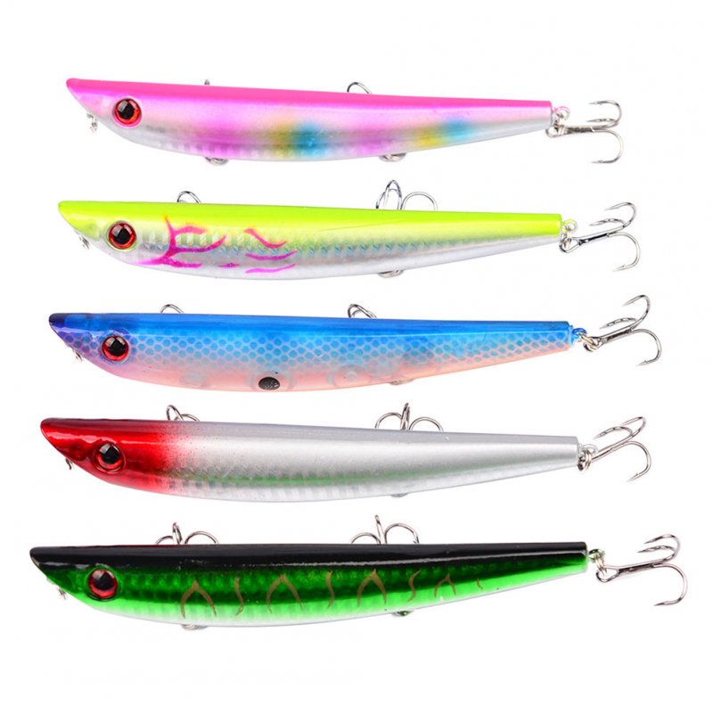5PCS 12CM Plastic Fishing Lures Minnow Wobblers Hard Crankbait 3D Eyes Baits 5 Color Mixed 5 colors mixed