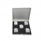 5PCS Aluminum Alloy Dice Portable Indoor Entertainment Games Dice Set Package  Square silver