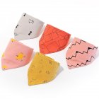 5PCS Baby Cotton Cute Printing Triangle Towel Bib B