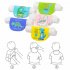 5PCS Baby Cotton Sweat Towel Cartoon Printing Towel Pad A  4 layers of medium code traffic series  32 24cm