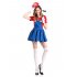 5PCS Set Women Suspender Skirt Set Stylish Performance Costume for Halloween Fancy Dress Ball red XL