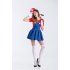 5PCS Set Women Suspender Skirt Set Stylish Performance Costume for Halloween Fancy Dress Ball red XL