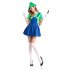 5PCS Set Women Suspender Skirt Set Stylish Performance Costume for Halloween Fancy Dress Ball green L