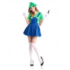 5PCS Set Women Suspender Skirt Set Stylish Performance Costume for Halloween Fancy Dress Ball green XL