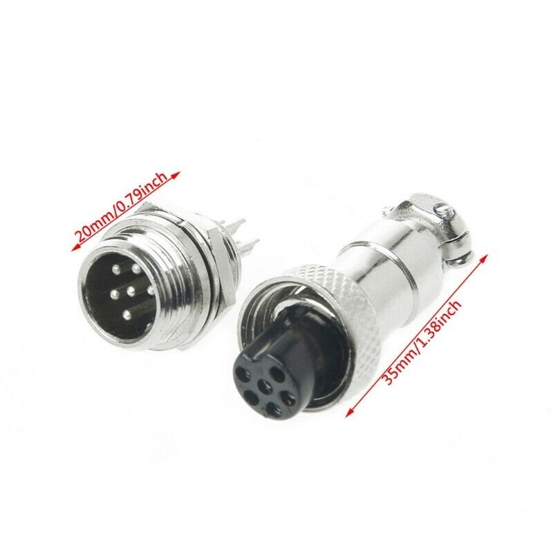 5Pair GX12mm 2-12Pin Female Male Connector Plug Socket Metal Aviation Plug GX12mm 6p