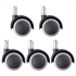 5Pcs Office Chair Caster Wheel Swivel Rubber Wood Floor Home Furniture Replacement 5pcs