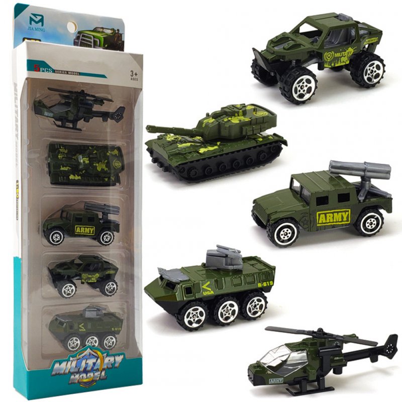5Pcs/Set Pull Back Car Mold Toys Alloy Military Vehicle Car Model Kids Children Car Playing Toys