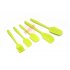 5Pcs Set Silicone Scraper Cream Spatula Blade Brush Batter Mixing Baking Tool Green