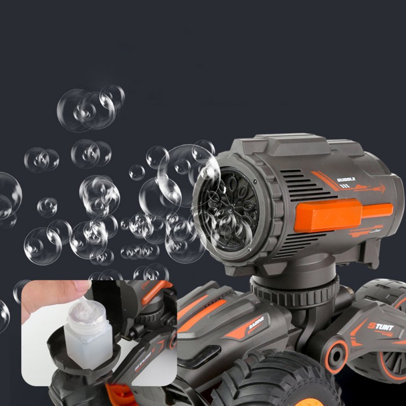 2-in-1 Stunt Remote Control Car Bubble Blowing Water Bomb Tank with Music Light Detachable Drift Deformation Car 