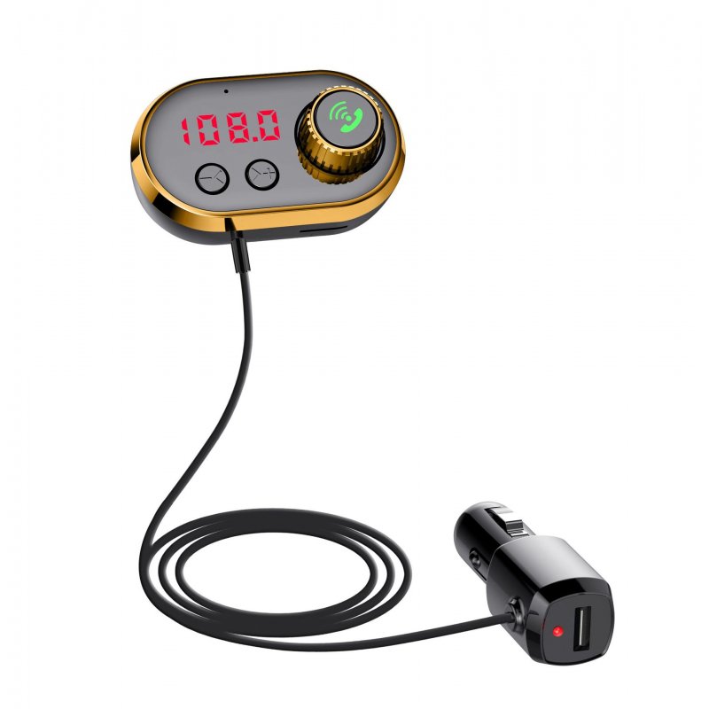 5V 2.4A USB Charging Solid Aromatherapy Core MP3 Car Bluetooth Player with Holder Gold
