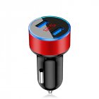 5V 3.1A Car Charger Dual Usb QC Adapter Cigarette Lighter Led Voltmeter Quick Charger For Mobile Phones red