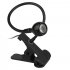 5V 3W USB LED Clip Table Light with Flexible Goose Neck Cute Bed Lamp Decoration Eye Protection black shell  white light