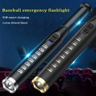 5W LED Flashlight With Indicator Light 300LM High Brightness 5 Lighting Modes USB Rechargeable Strong Light Baseball Bat Torch