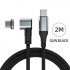 5a 100w Magnetic  Cable  Usb C To Usb Type C Quick Charge Pd 10gbps Fast Charging Type c Data Cord  Compatible For Macbook Pro Huawei 2m magnetic wire   magneti