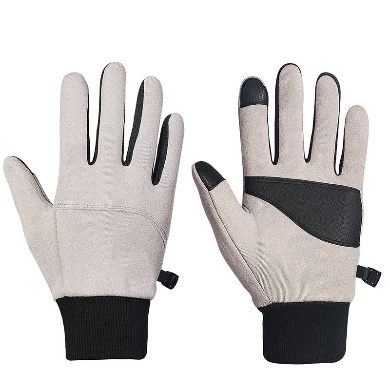 Winter Gloves Touch Screen Windproof Thickened Warm Gloves For Outdoor Driving Running Cycling Texting light grey XL