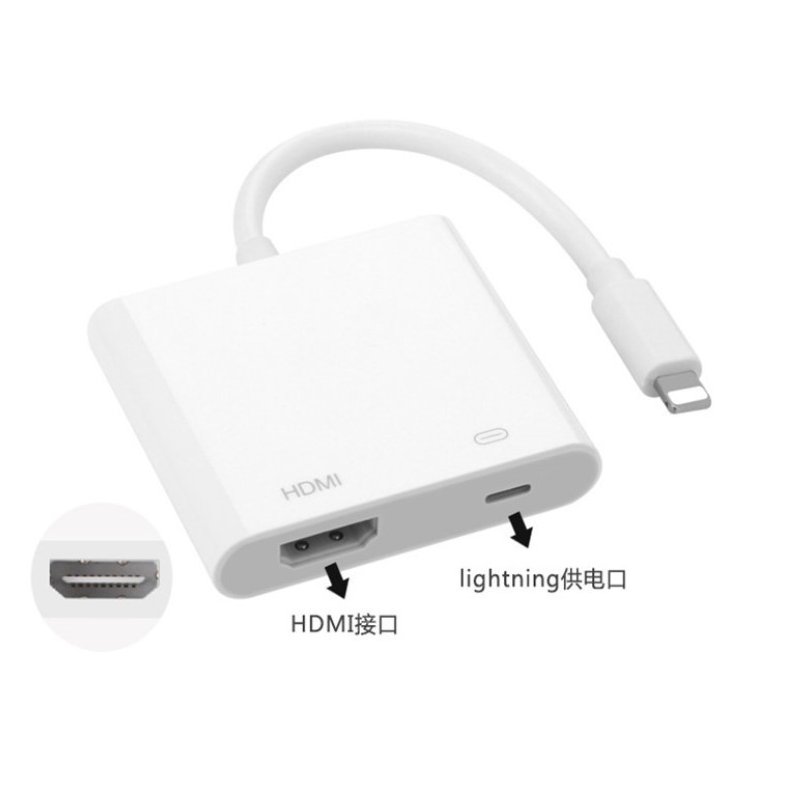 Projector Converter Adapter for IPhone 8-pin to HDMI Cable 