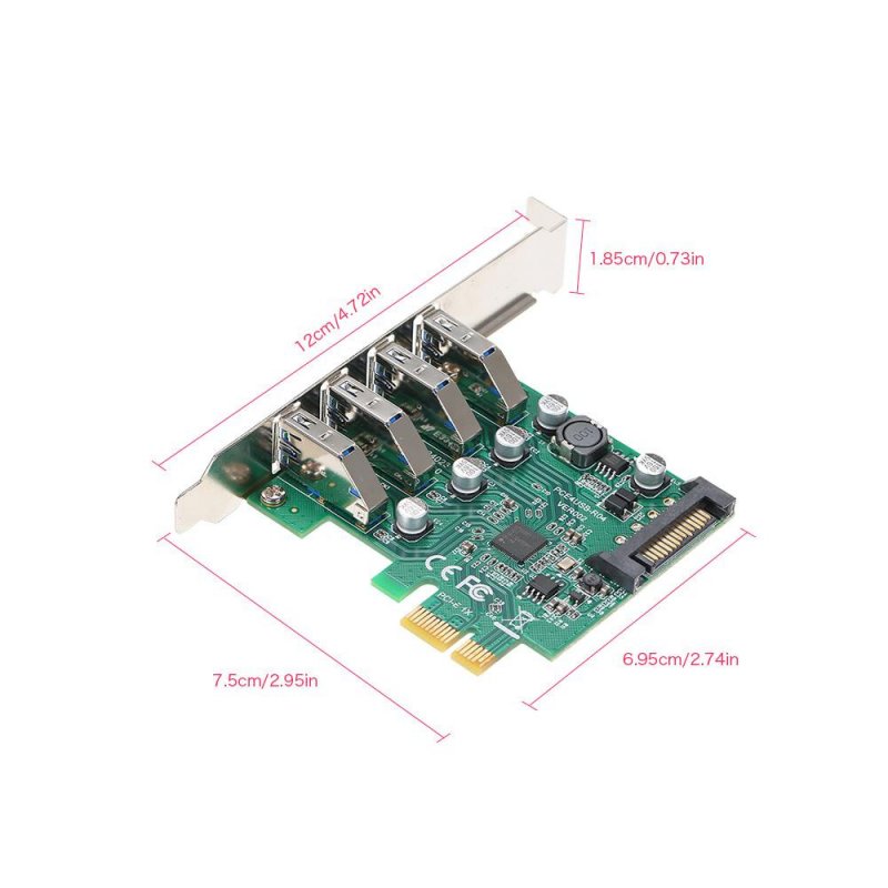 4 PCI-E Ports to USB HUB 3.0 PCI Express 5 Gbps Expansion Card Adapter for Motherboard