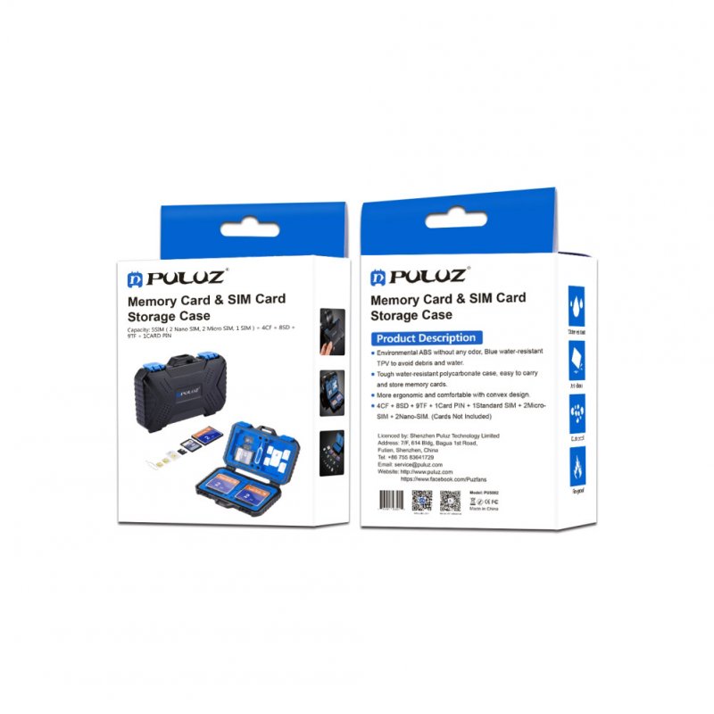 PULUZ Portable Waterproof Drop-proof Card Storage Case for TF CF SD SIM 
