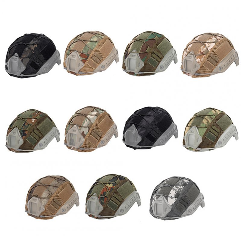 Camouflage Helmet Cover With Quick Adjustable Buckle Airsoft Helmet Case Outdoor Equipment (helmet Not Included) 