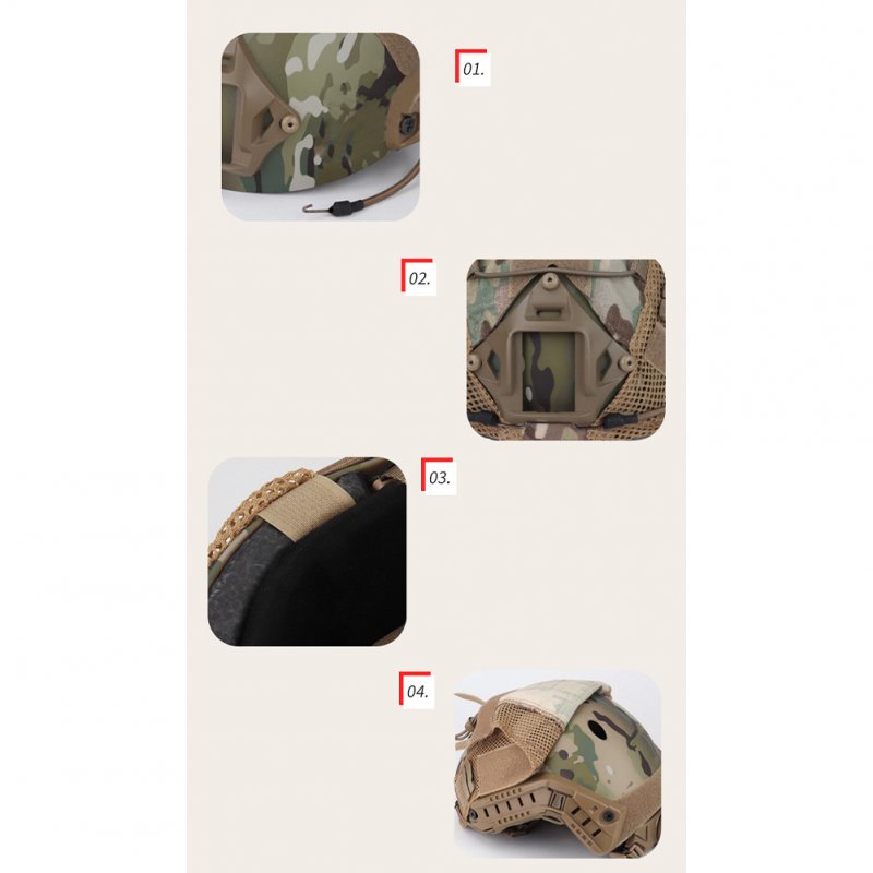 Camouflage Helmet Cover With Quick Adjustable Buckle Airsoft Helmet Case Outdoor Equipment (helmet Not Included) 
