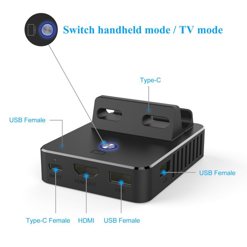 For Nintend Switch Dock Base TV Type C Output Charging Stand Switch Cooling Portable Bracket One-button Display Adapter 