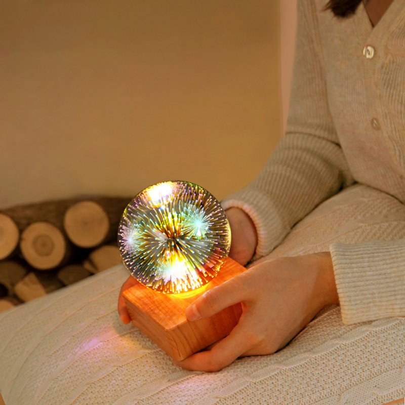 Luminous Led Crystal Ball Lamp Romantic Starry Sky Night Light Bedside Atmosphere Light with W