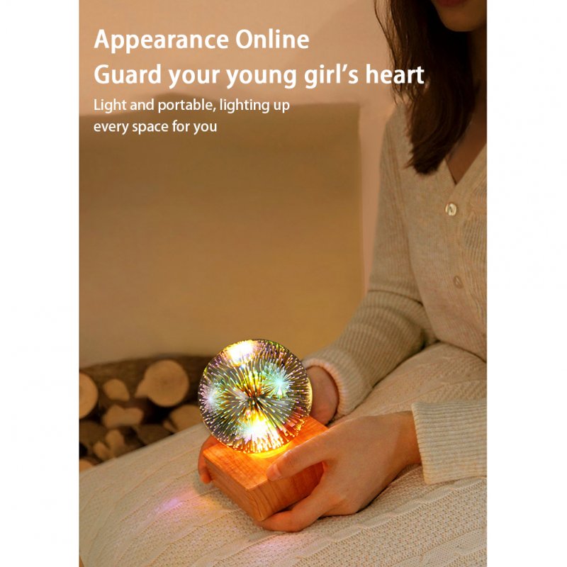 Luminous Led Crystal Ball Lamp Romantic Starry Sky Night Light Bedside Atmosphere Light with W
