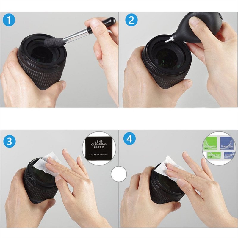 Professional DSLR Lens Camera Cleaning Kit Spray Bottle Lens Pen Brush Blower  