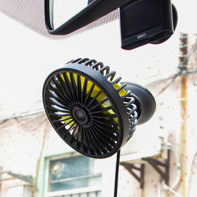Portable Car Fan With Suction Cup 3 Speeds 5V USB Dashboard Cooling Air Circulator Fan 5 Blades For Vehicles Home 