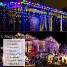 5m 96 LEDs Curtain Icicle String Light IP44 Waterproof Energy Saving 8 Lighting Modes Outdoor Decor Lights For Home Decor Color 220V EU plug