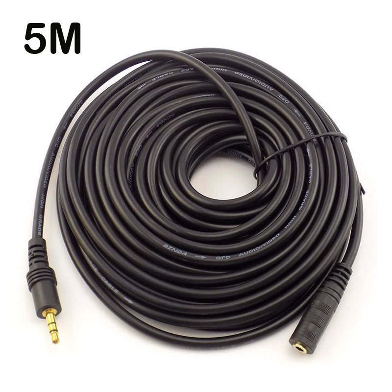 5m Audio  Extension  Cable 3.5mm Male To Female Headphone Cable For Car Earphone Speaker 5 meters