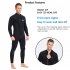 5mm One piece Snorkeling Wetsuit Coldproof Front Zipper Long Sleeves Underwater Surfing Swimsuit black XS 45 50 kg