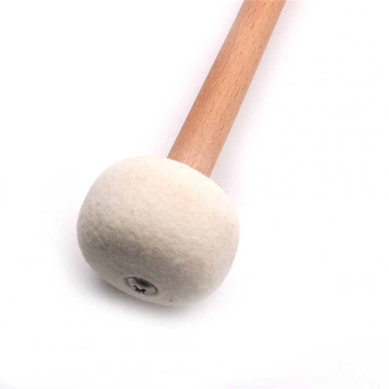 2pcs Timpani Mallet Drumstick Felt Head Wood Handle Anti-slip Bass Drum Sticks Indispensable Accessory for Musical Instrument 