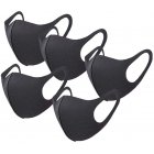 5pcs 10pcs Thin Face Sponge Mask Washable Breathable Reusable Windproof Dust Resistant black 5PCS