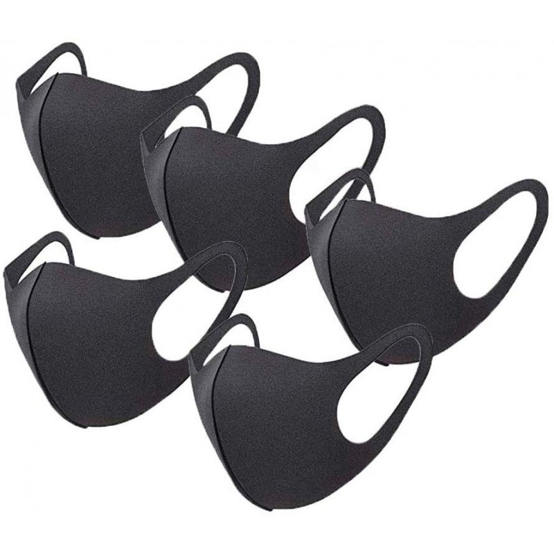 Thin Face Sponge Mask black_5PCS