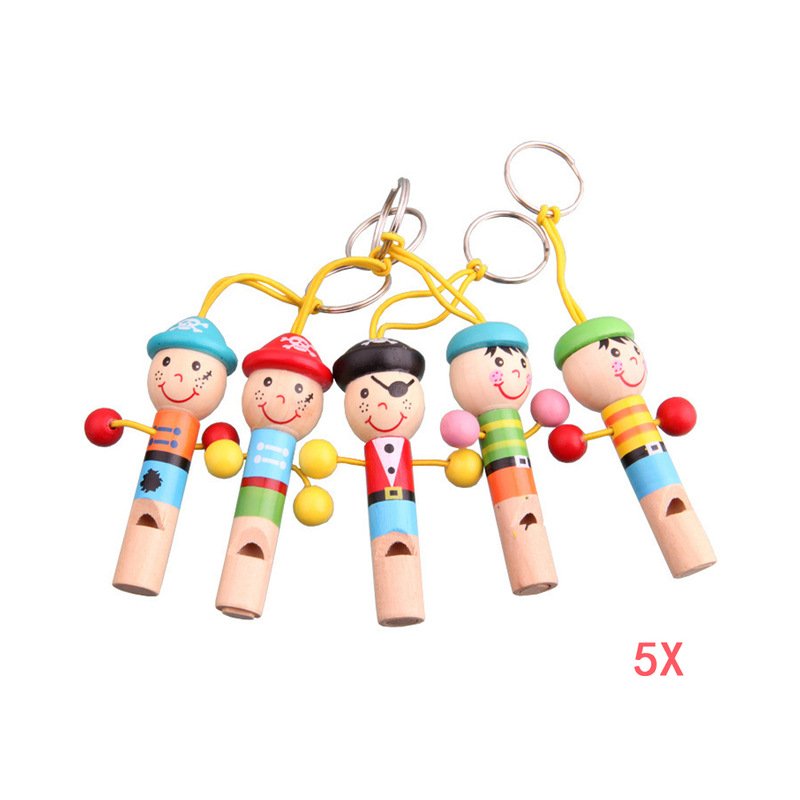 5pcs Boy Pirate Whistle Wooden Whistling Educational Toys Child Whistle Toys Child Gift Musical Instrument 43 S7JN