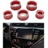 5pcs Center  Console  Knobs  Ac  Air  Conditioning  Button audio function rear  Mirror  Knob  Cover Trim For Camry 2018 2019 2020 Red