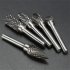 5pcs Double Groove Rotary File  Carbide Rotary Files Set  0 2 x 0 4 Inch Grinding Head Tungsten Carbide Burr Milling Cutter Drill Bit Set For Welding  Chamferin