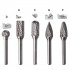 5pcs Double Groove Rotary File  Carbide Rotary Files Set  0 2 x 0 4 Inch Grinding Head Tungsten Carbide Burr Milling Cutter Drill Bit Set For Welding  Chamferin