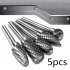 5pcs Double Groove Rotary File  Carbide Rotary Files Set  0 2 x 0 4 Inch Grinding Head Tungsten Carbide Burr Milling Cutter Drill Bit Set For Welding  Chamferin