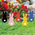 5pcs Easter Colorful Rabbit Acrylic Yard Stakes Double Sided Pattern Yard Signs For Outdoor Festival Decoration set