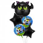 5pcs Halloween Foil Balloons Cat Ghost Spider Pumpkin Bat Balloon For Birthday Halloween Party Decorations Supplies Set 4