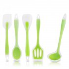 5pcs Kitchen Utensils Set Food Grade Silicone Non-stick Cooking Spatula Spoon Kit With Hanging Hole translucent