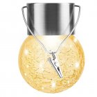 5pcs LED Cracked Glass Ball Light With Solar Panels Stainless Steel Hooks Solar Powered Hanging Lamp