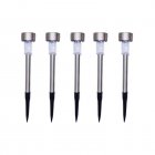 5pcs Outdoor LED Solar Lawn Lights With 2V/40MAH Solar Panel IP55 Waterproof Stainless Steel Stake Lights Garden Lamp