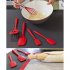 5pcs Silicone Kitchen Utensils Set With Scraper Spatula Egg Beater Heat Resistant Non stick Baking Tools black