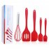5pcs Silicone Kitchen Utensils Set With Scraper Spatula Egg Beater Heat Resistant Non stick Baking Tools black