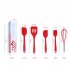 5pcs Silicone Kitchen Utensils Set With Scraper Spatula Egg Beater Heat Resistant Non stick Baking Tools black