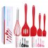 5pcs Silicone Kitchen Utensils Set With Scraper Spatula Egg Beater Heat Resistant Non stick Baking Tools black